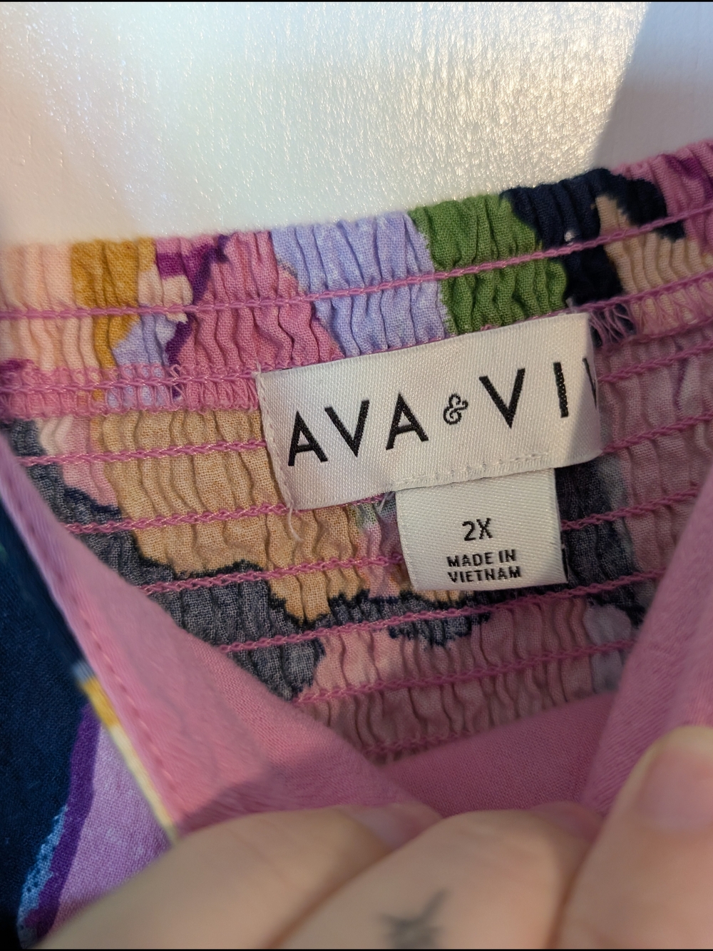 Ava & Viv Multicolor Floral Sundress — Pink, Navy, Mustard, Green, Cream - Picture 2 of 3